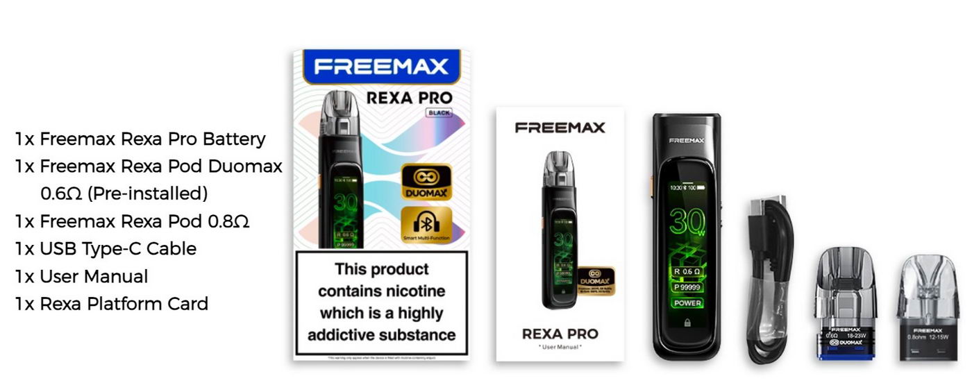 Freemax Rexa Pro Pod Vape Kit | 30W 1300mAh Touchscreen