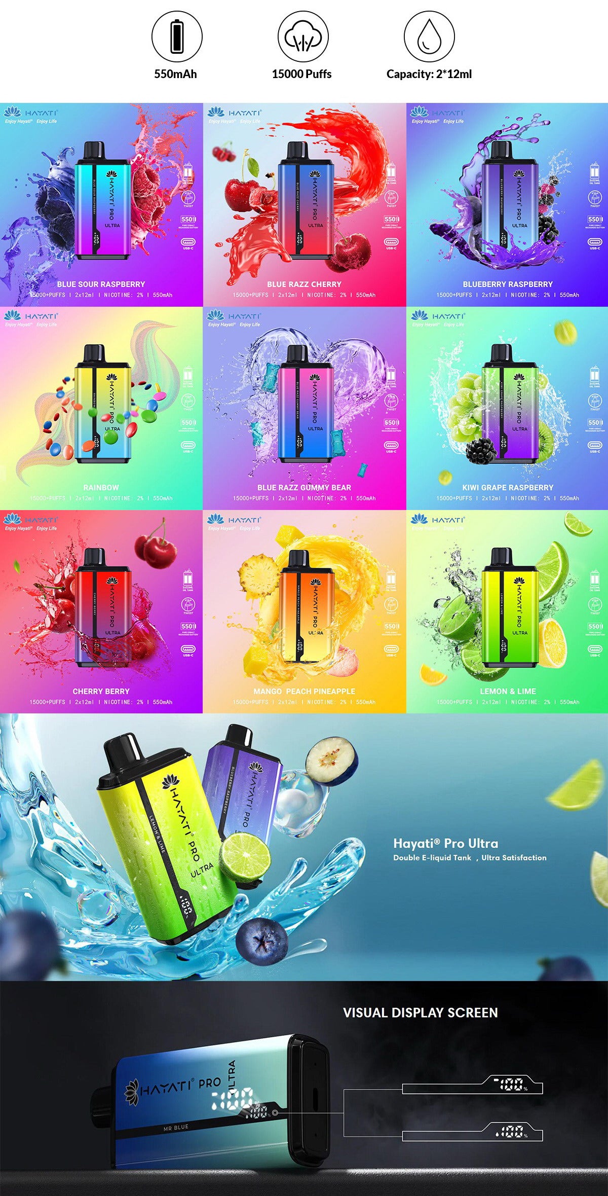 Hayati Pro Ultra 15000 Disposable Vape Kit | Idea Vape