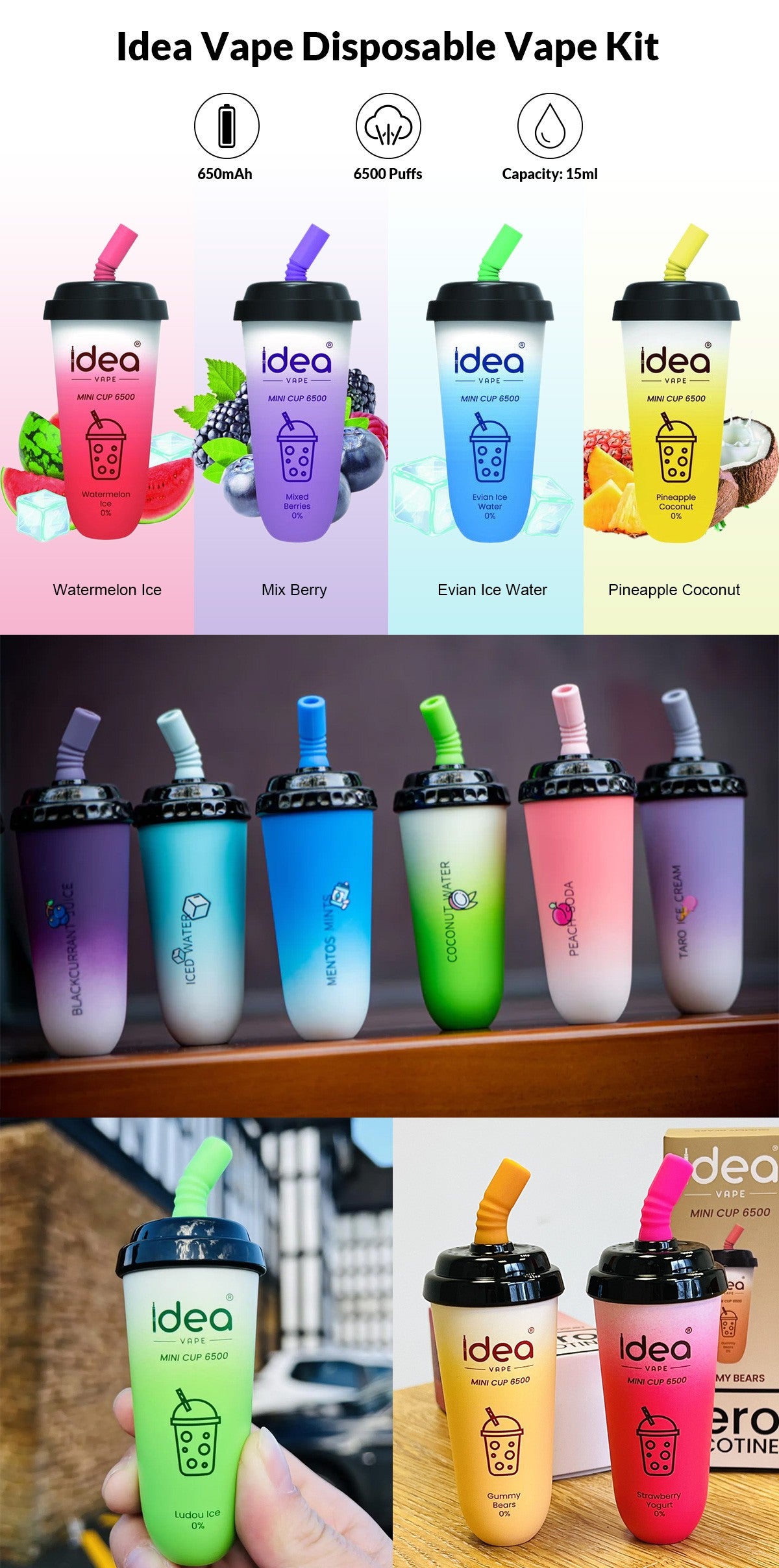 Idea Vape 6500 Mini Cup Disposable Vape Kit - Free delivery