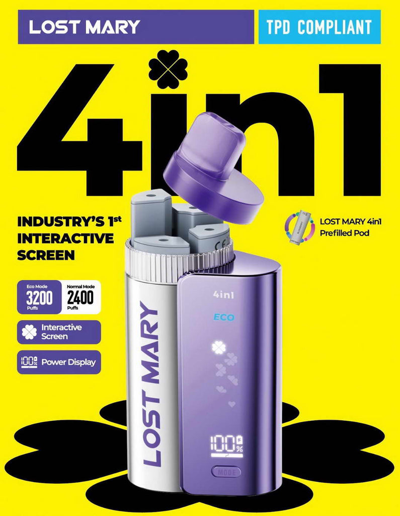 Lost Mary 4in1 Rechargeable Vape Kit | 3200 Puffs | £9.99
