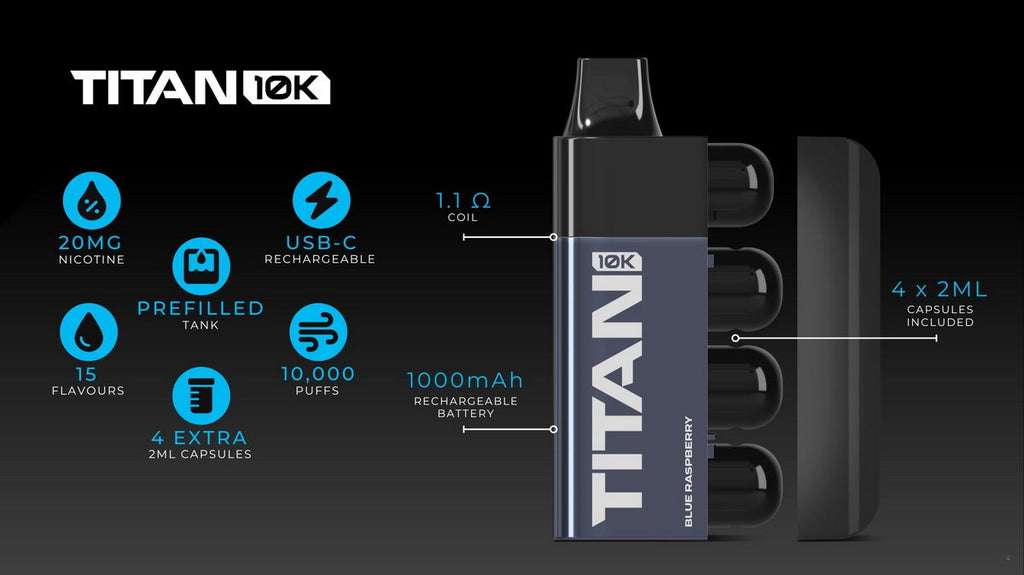 Titan 10K Prefilled Pod Vape | Rechargeable | From £8.99