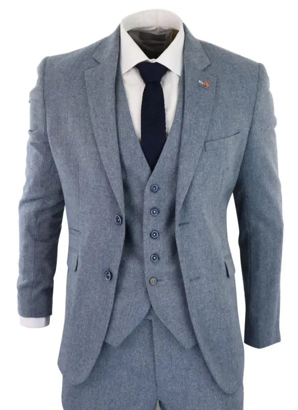 Un costume 3 pièces bleu poudre pour homme Peaky Blinders rechargé