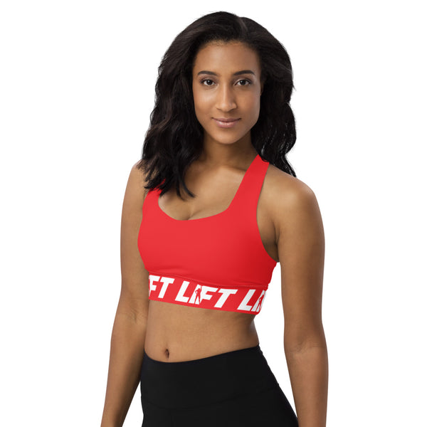 LIFT Women's Wrap Around Logo Longline Sports Bra Red