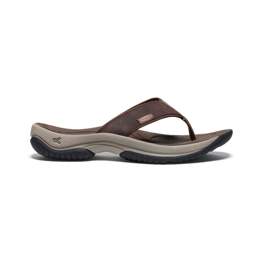 Men's Kona Flip Java/Dark Earth Leather Flip-Flop | KEEN | KEEN Footwear