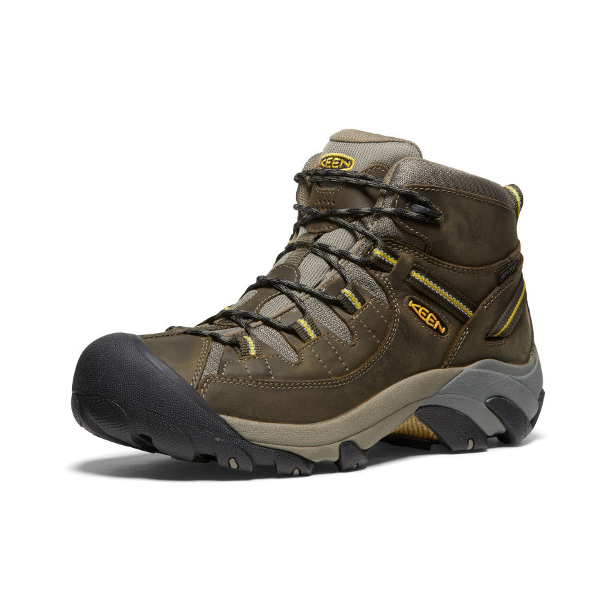 Men's Targhee II Mid Waterproof Hiking Boots | Black Olive/Yellow