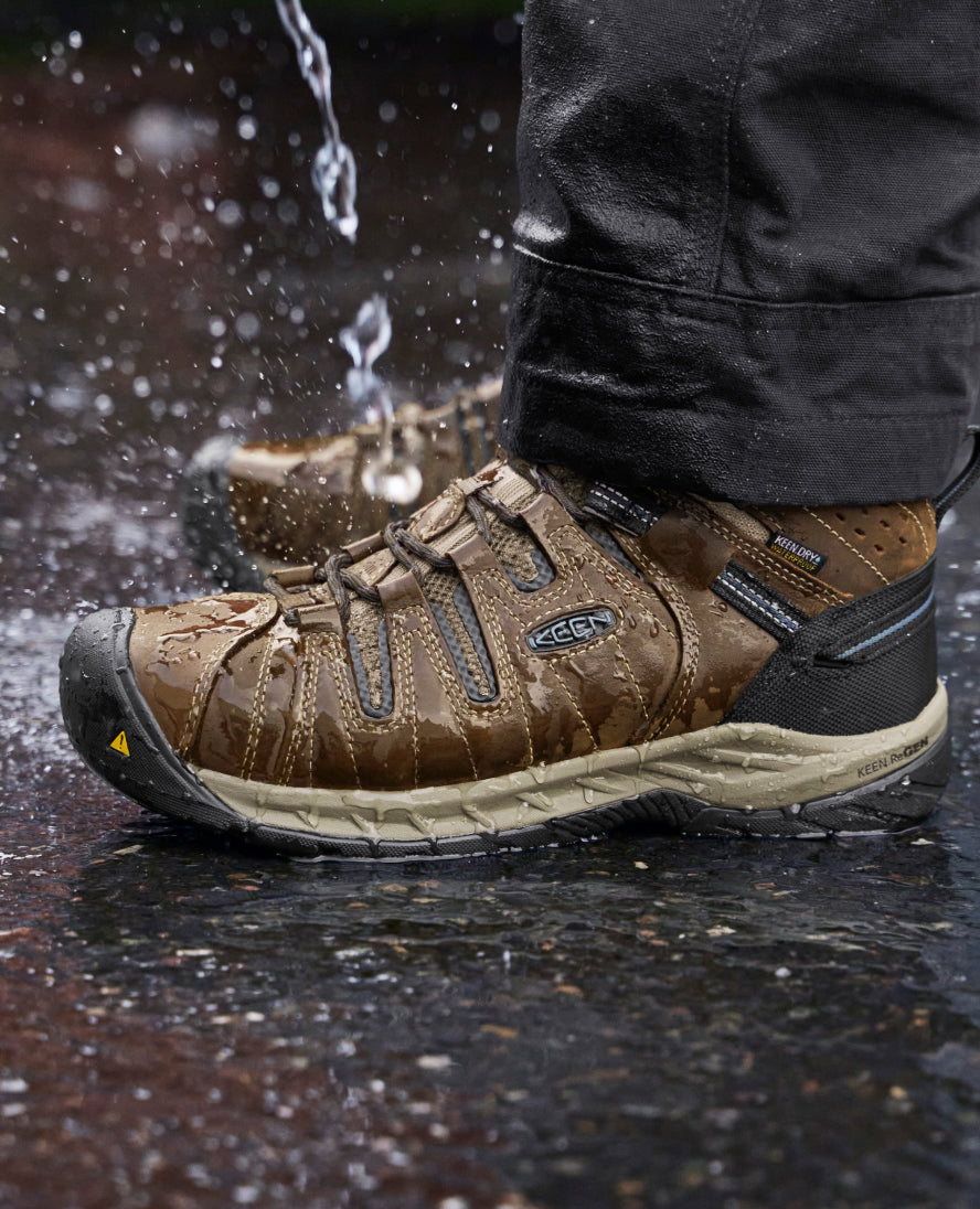 Men\'s Flint II Waterproof Boot (Steel Toe) Cascade Brown/Orion Blue | KEEN  Footwear