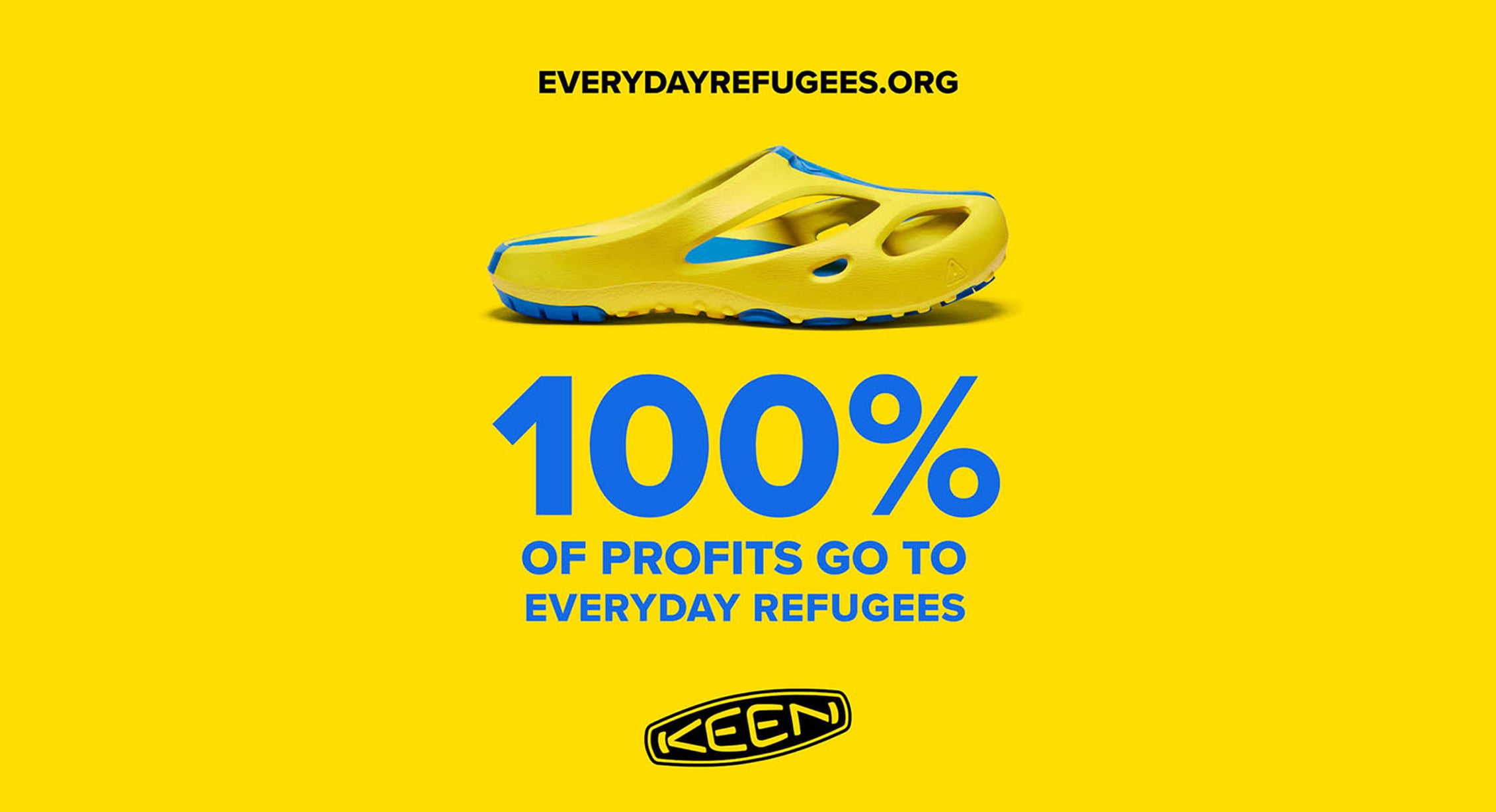 KEEN Ukraine Shanti slip-ons. All proceeds to support Ukrainian refugees.