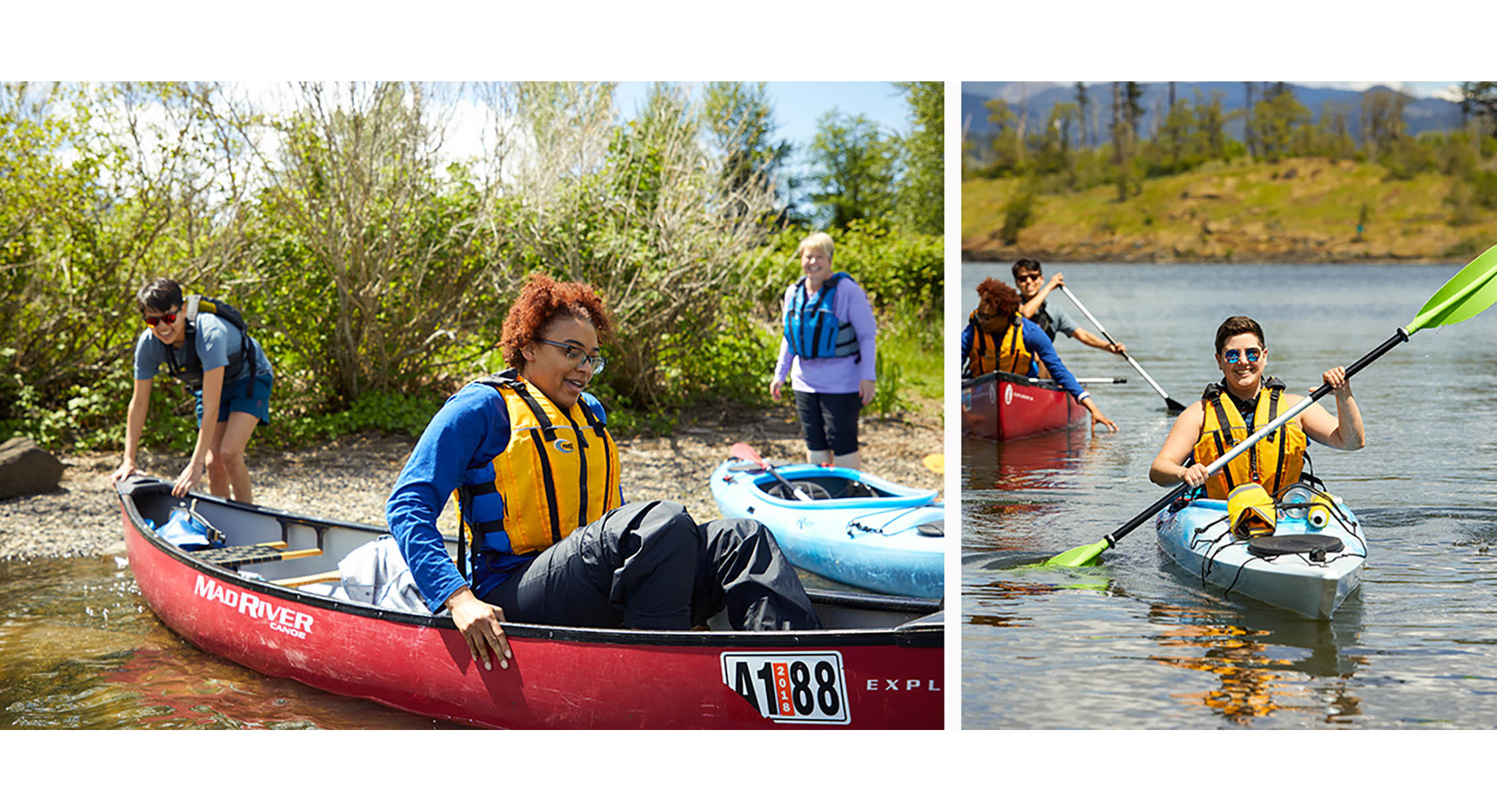 L'équipe Wild Diversity fait du kayak dans les gorges du Columbia