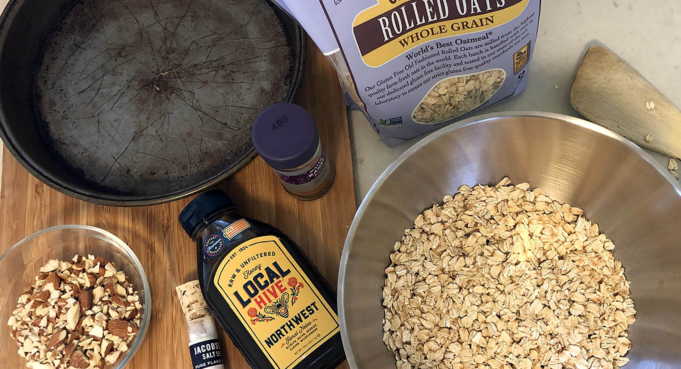 Making homemade granola