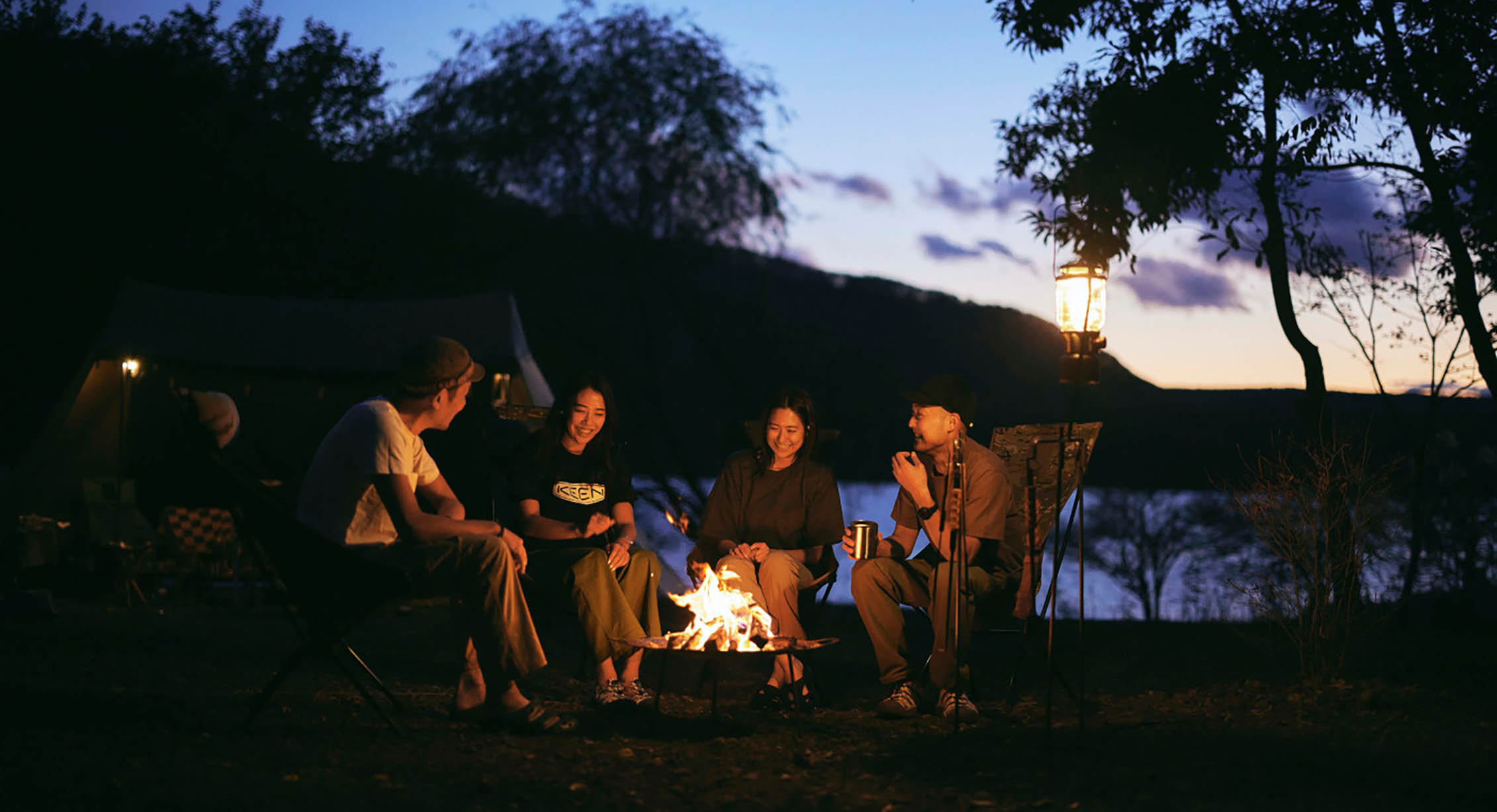 friends around a campfire