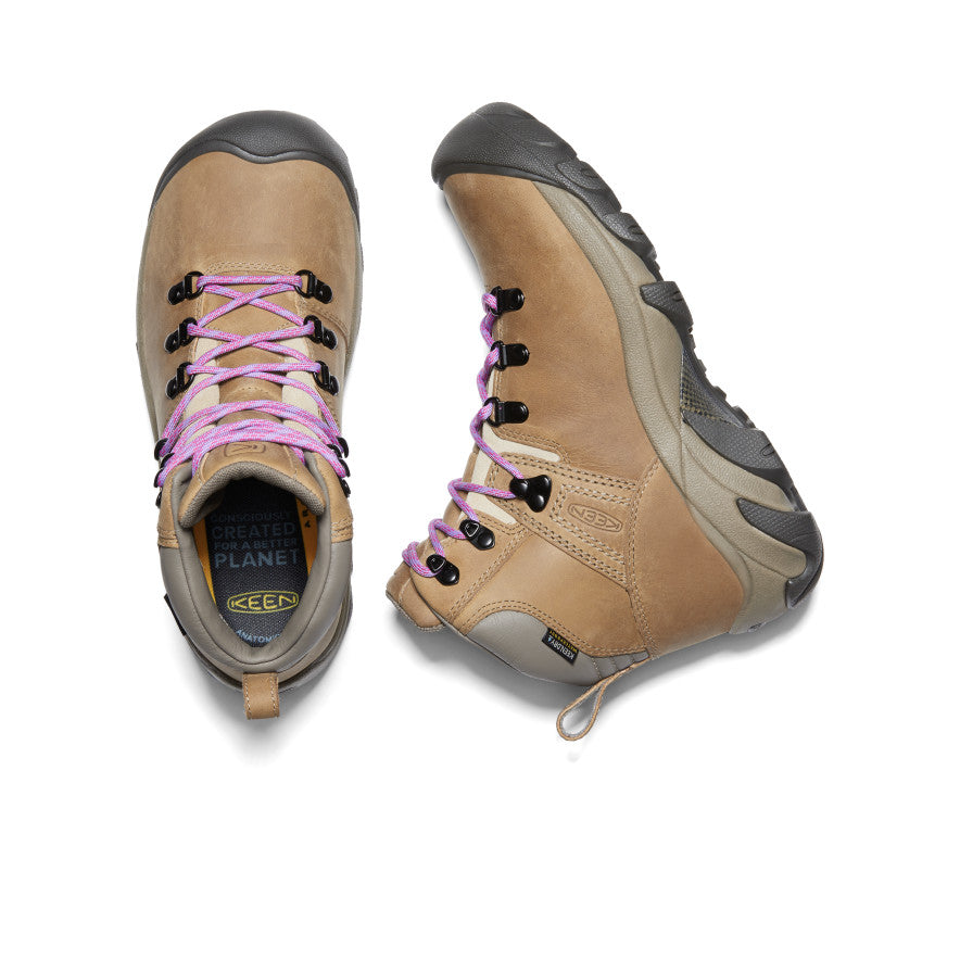  KEEN Women's Pyrenees Mid Height Waterproof Hiking Boots,  Safari/English Lavender, 5
