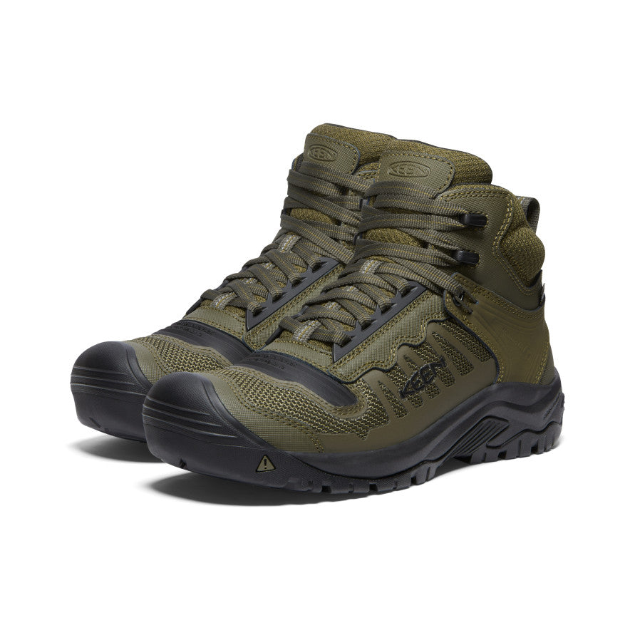 Men's Olive Green Work Boots, Soft Toe - Reno Mid KBF WP | KEEN