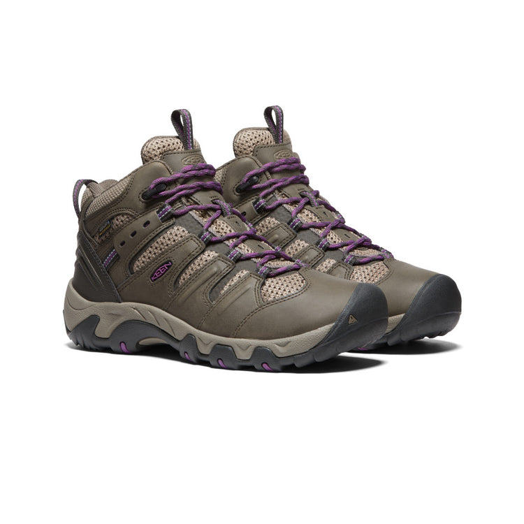 Women's Waterproof Grey/Olive Hiking Boots - Ridge Flex Mid | KEEN