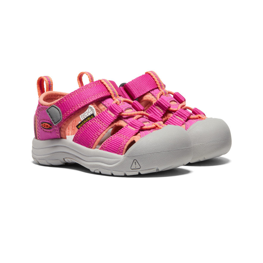 Clarks Surfing Tide Toddler | Hot Pink | Children's Double Rip Tape Sandals  - Girls from North Shoes UK