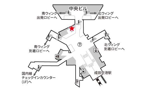 成田空港（第1）：B1F 鉄道改札階 SKYLINER & KEISEI INFORMATION CENTER 構内図