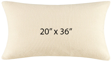king sized pillow in 20 inches by 36 inches