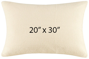 queen pillow sized in 20 inches by 26 inches