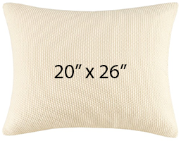 standard pillow sized in 20 inches by 26 inches