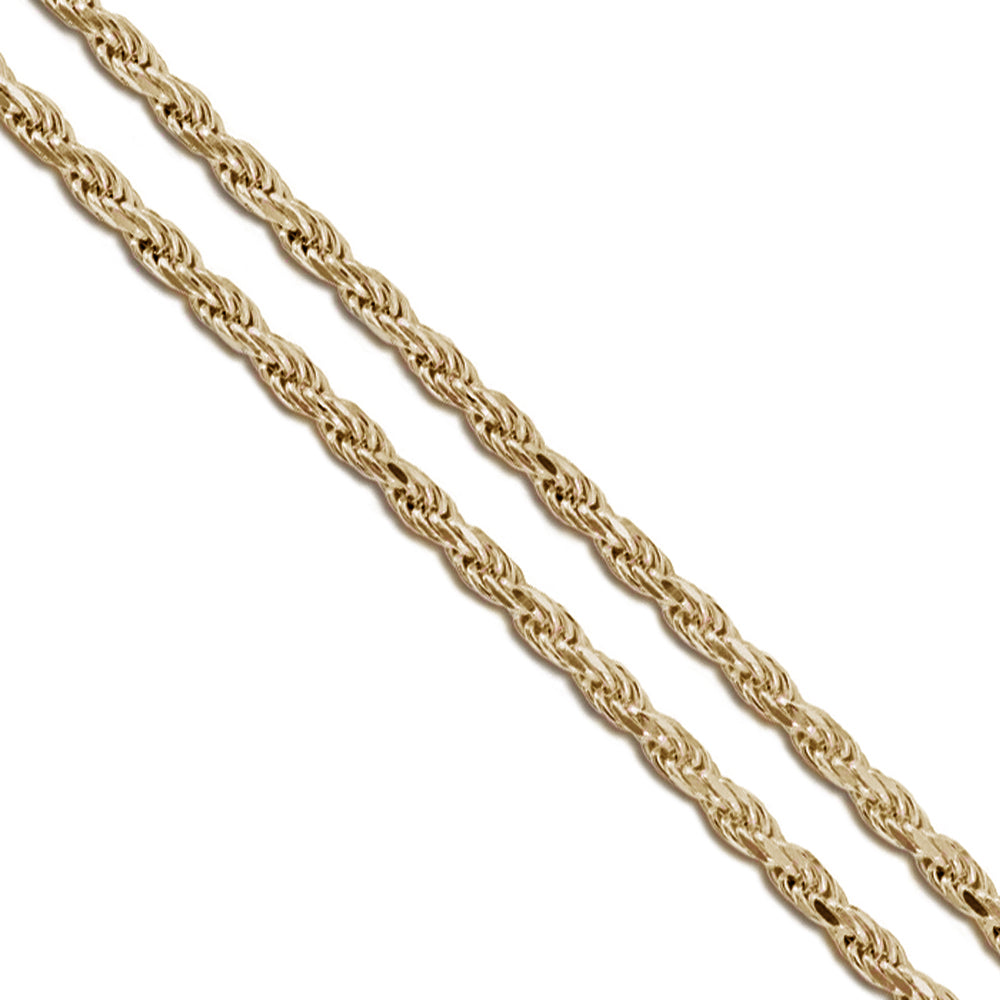 Gold Plated Rope Chain 2.2mm New Solid Cord Necklace – Sac Silver