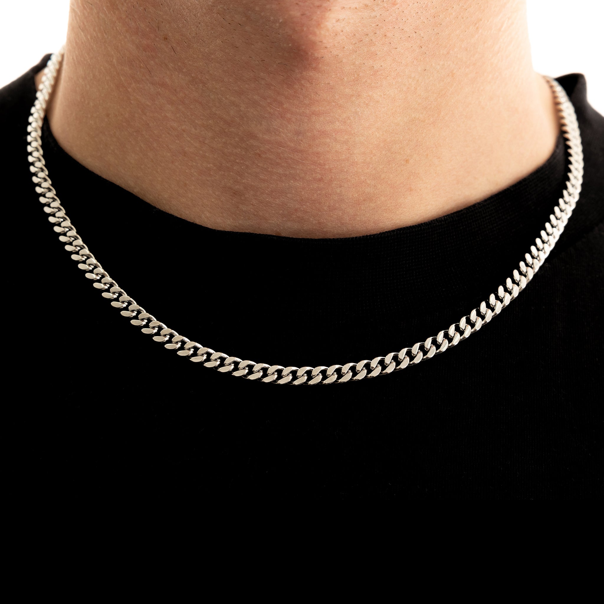 Image of 5mm Cuban Chain - White Gold