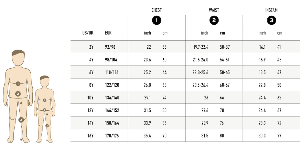 OppoSuits Trajes para niños y adolescentes Tabla de tallas, Talla US/UK 2Y EU92/98, Pecho 22 pulgadas 56 cm, Cintura 19.7/22.4 pulgadas 50/57 cm, Entrepierna 16.1 pulgadas 41 cm Talla US/UK 4Y EU98/104, Pecho 23.3 pulgadas 60 cm, cintura 21.6/24 pulgadas 54-64 cm, entrepierna 16.9 pulgadas 43 cm Talla US/UK 6Y EU110/116, pecho 25.2 pulgadas 64 cm, cintura 22.8/25.6 pulgadas 58-65 cm, entrepierna 18.5 pulgadas 47 cm Talla US/UK 8Y EU122/128, Pecho 26.8 pulgadas 68 cm, Cintura 23.6/26.4 pulgadas 60/67 cm, Entrepierna 22.8 pulgadas 58 cm Talla US/UK 10Y EU134/140, Pecho 29.1 pulgadas 74 cm, Cintura 26 pulgadas 66 cm, Entrepierna 24,4 pulgadas 62 cm Talla EE. UU./Reino Unido 12 años EU146/152, Pecho 31,5 pulgadas 80 cm, Cintura 27,6 pulgadas 70 cm, Entrepierna 26,4 67 cm Talla EE. UU./Reino Unido 14 años