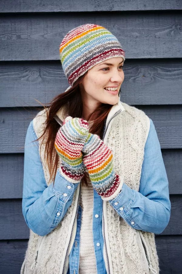 Handknitted – Womens Rainbow Fairtrade, Hat , Chullo Hoxton Pachamama lusciousscarves