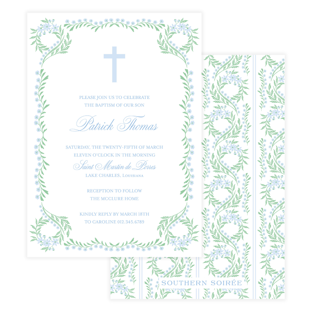 Chinoiserie Blue Block Invitation