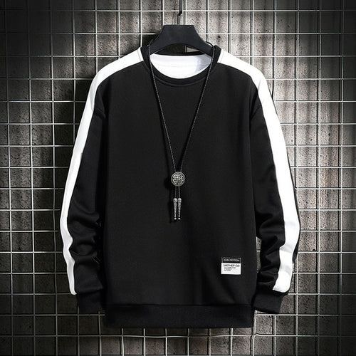 Long Sleeve Harajuku Sweatshirts Men Sweaters & Hoodies Kellju 4XL CBD164 black 
