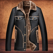 Men Leather Jacket Men Fur Lined Breasted Jacket Jackets & Coats AliExpress   
