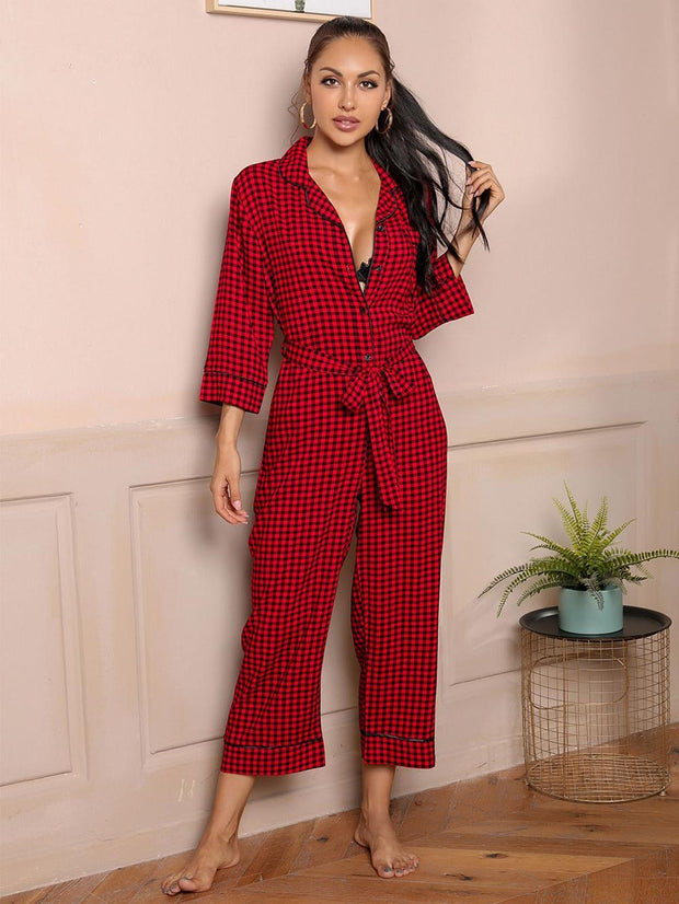 red collared jumpsuit