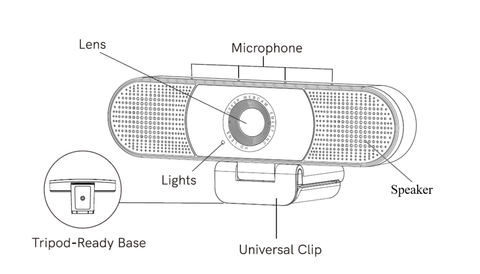 EMEET C980 Pro  Webcam with Microphone and Speaker