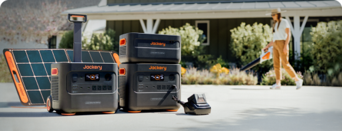 Jackery solar generator with LiFePO4 battery for outdoor use