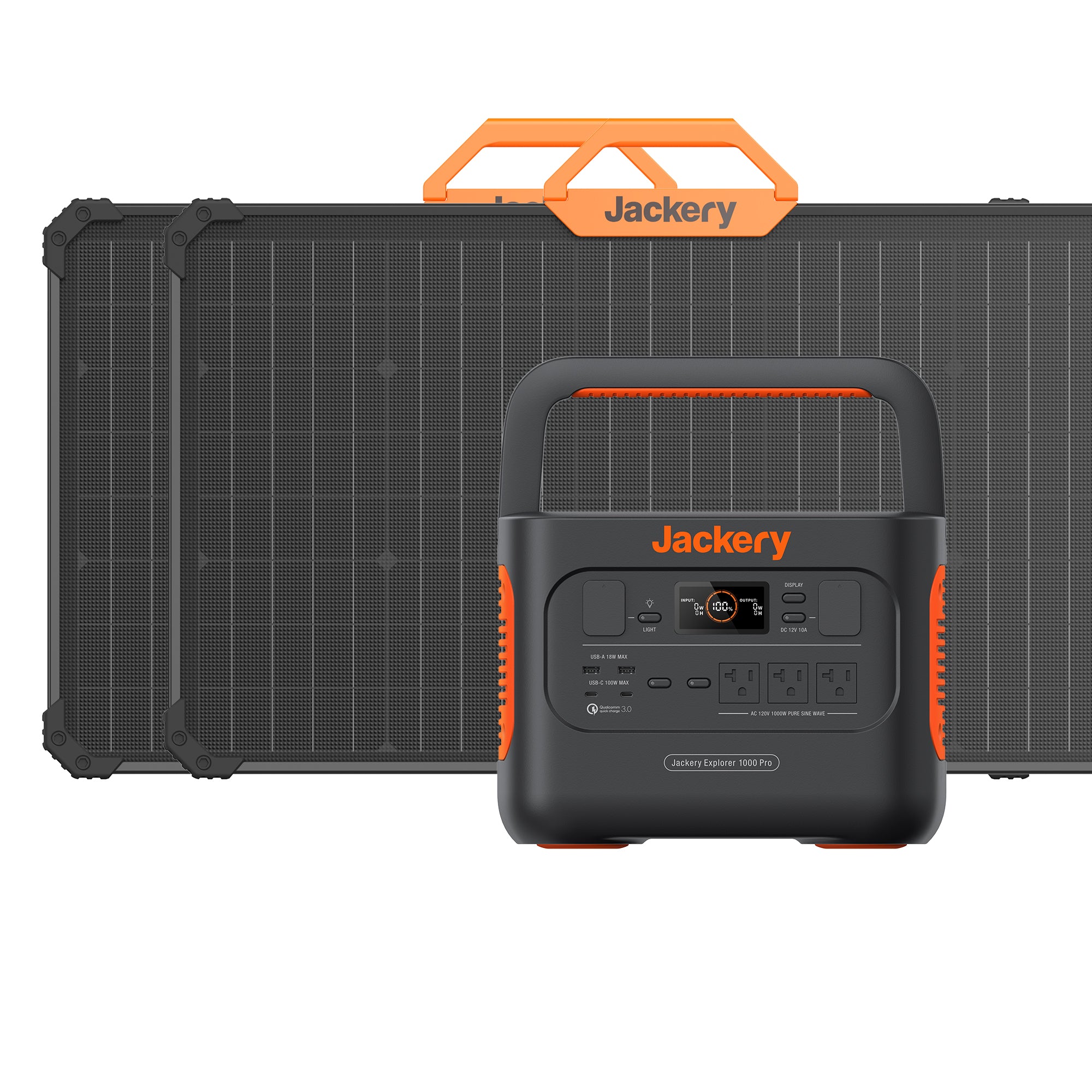 solar generator-Jackery Solar Generator 1000_2SS100 - 1*Explorer 1000 +  2*SolarSaga 100W-Power Gen USA
