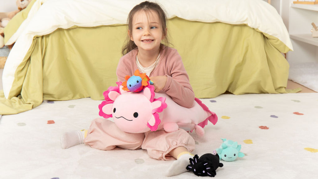 Salamander Stuffed Animals Axolotl Plush Toys Gift for Axolotl Lovers - MorisMos Stuffed Animals Plush Toys - Cute Pink Throw Pillow for Kids - Free Shipping is Available!