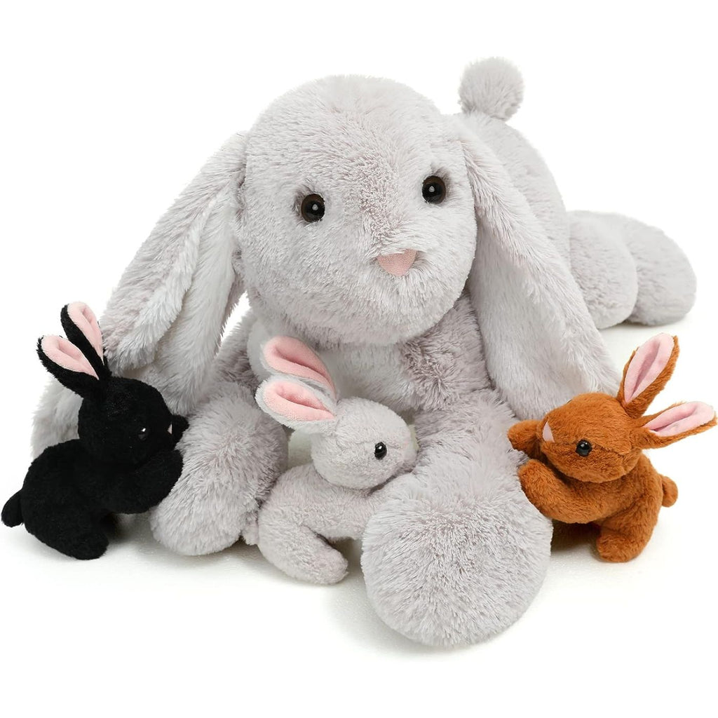 easter-basket-decor-ideas-easter-eggs-easter-bunny-stuffed-animal-toy-set-grey-24-inches