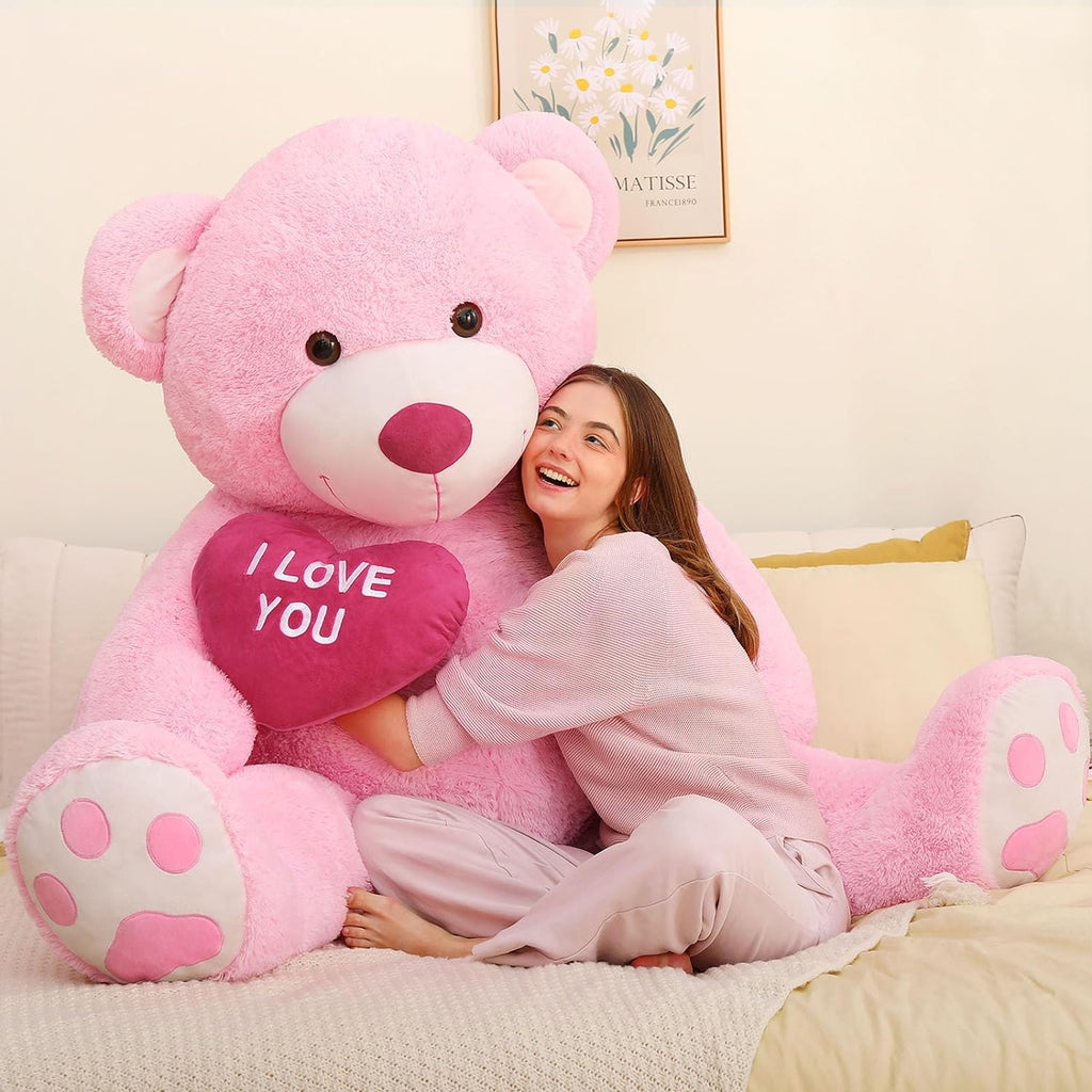 Giant Teddy Bear Stuffed Animals, Pink, 6 FT