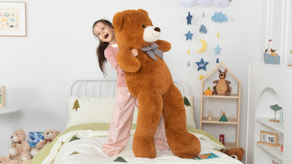 Giant Teddy Bear Plush Toy, Dark Brown, 47/55/59 Inches