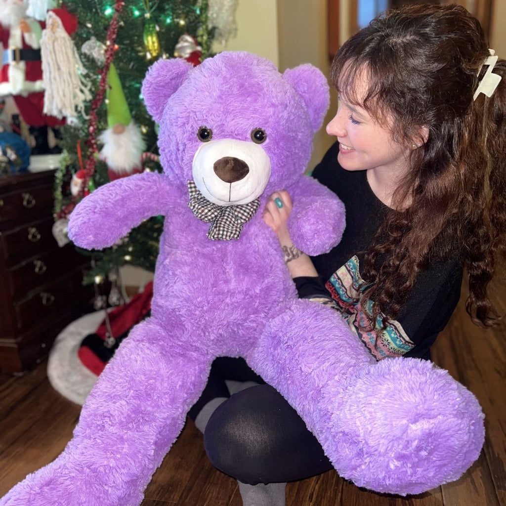 Giant Teddy Bear Stuffed Animal Toy, Purple, 47"