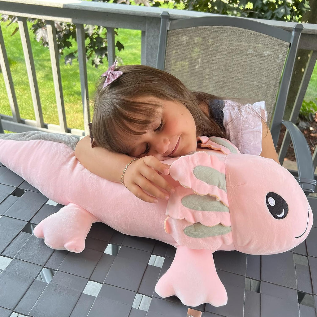 Weighted Axolotl Stuffed Animal Toy, 31.5 Inches