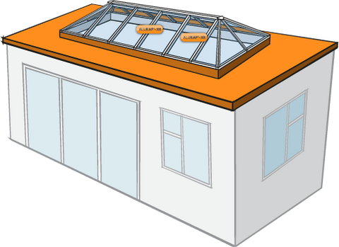 Apex Roof Lantern With Victorian Ends - Alukap-XR