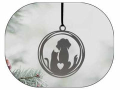 Cat and dog Christmas tree ornament