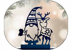 Gnome and reindeer Christmas and holiday ornament