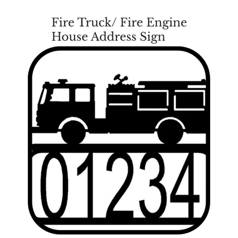 Fire Engine Address Sign
