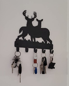 Deer Key Holder with 5 hooks for beautiful art and storage