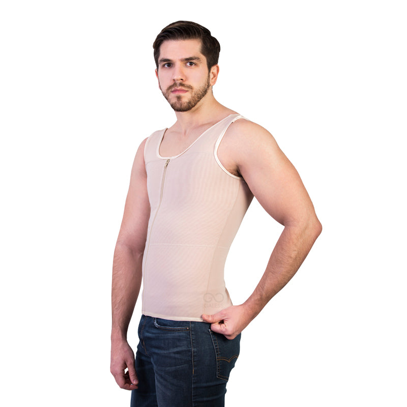  Gynecomastia Compression Shirts For Men, Tank Top Body  Shaper, Fajas Para Hombres, Mens Slimming Undershirt Belly Shirt Sleeveless  2XL Beige