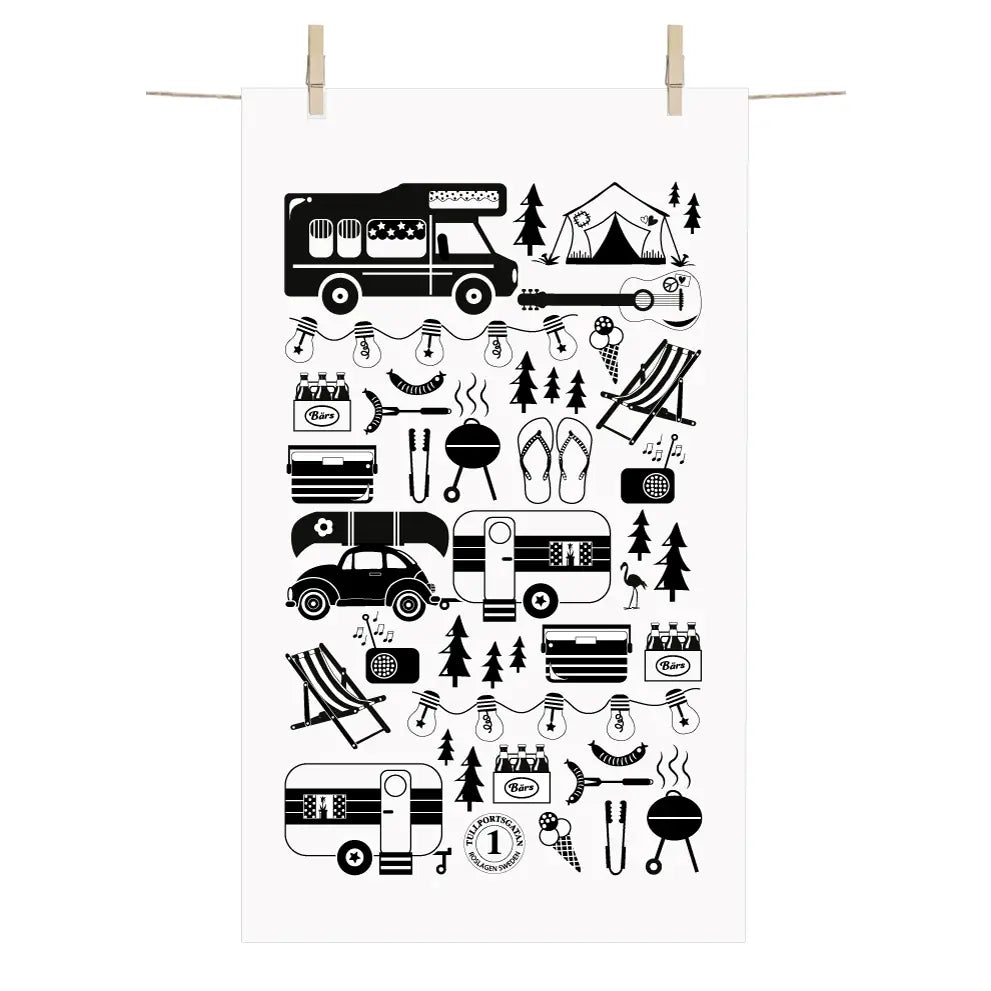 Towel: Camping Terry Towel by Swedish Artist Anneko