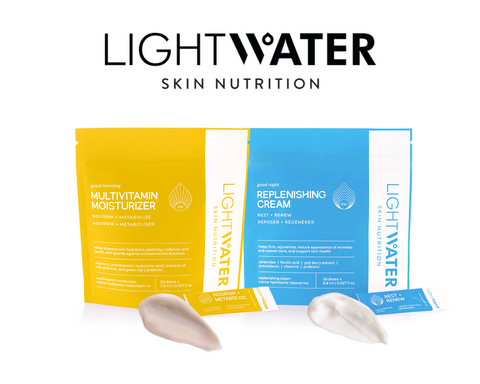 LightWater AM Multivitamin Moisturizer + PM Replenishing Cream. Best face moisturizer regimen.