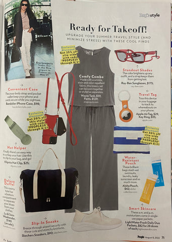 People Magazine July 2022 issue LightWater face moisturizers are smart skincare perfect for travel
