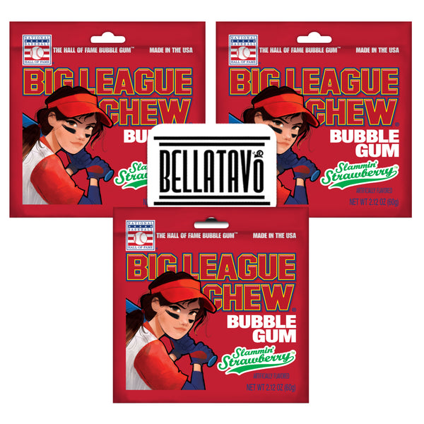 Big League Chew Slammin' Strawberry Bubble Gum - 2.12oz.