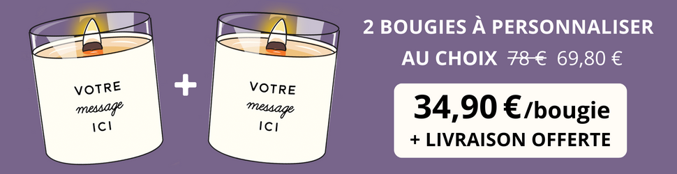 Promo 2 bougies à personnaliser